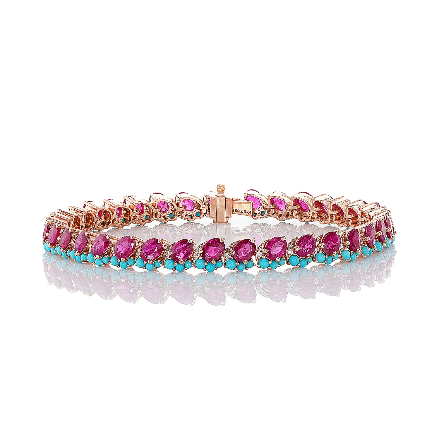 Ruby Turquoise  Tennis Bracelet