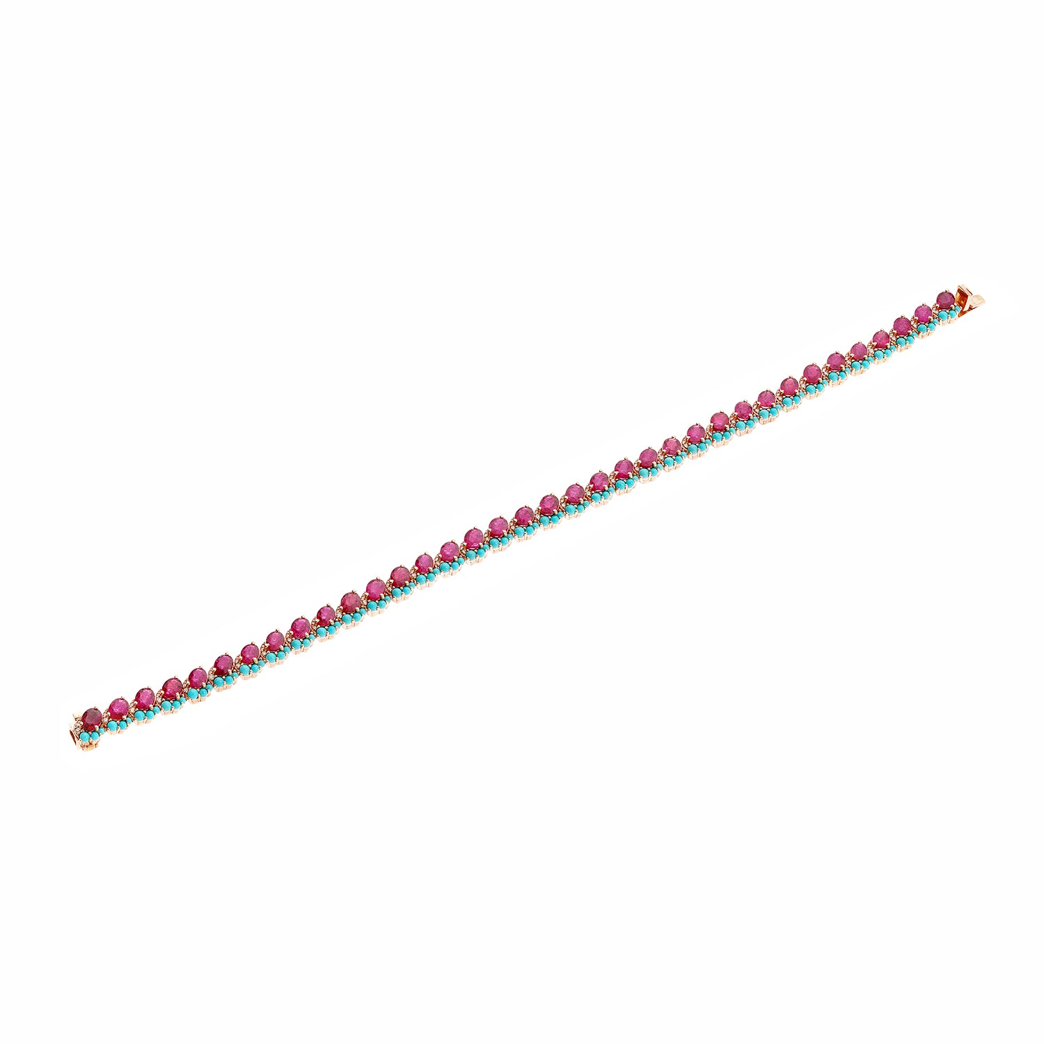 Ruby Turquoise  Tennis Bracelet