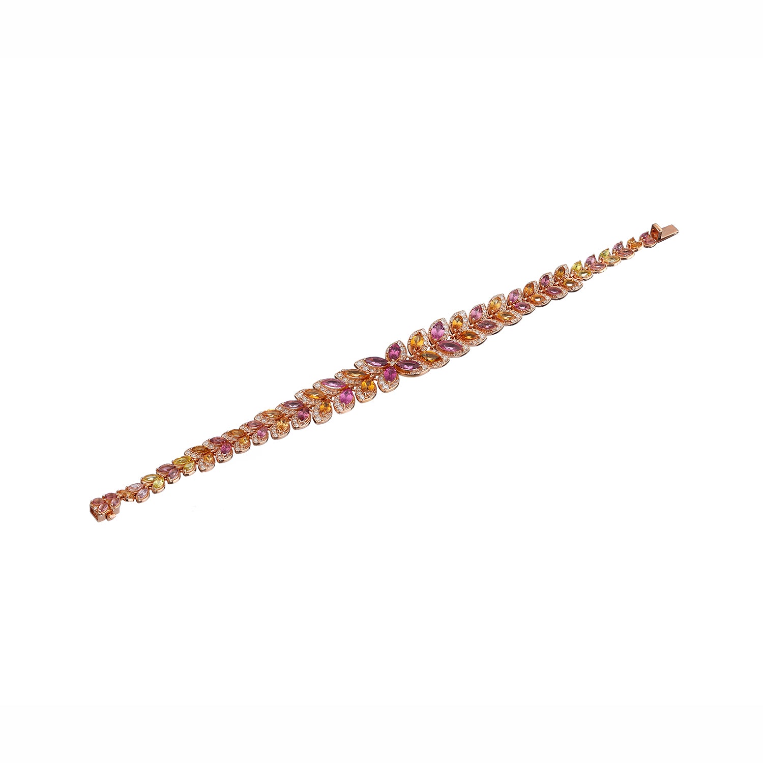 Orange Pink Tourmaline Flexi Bracelet