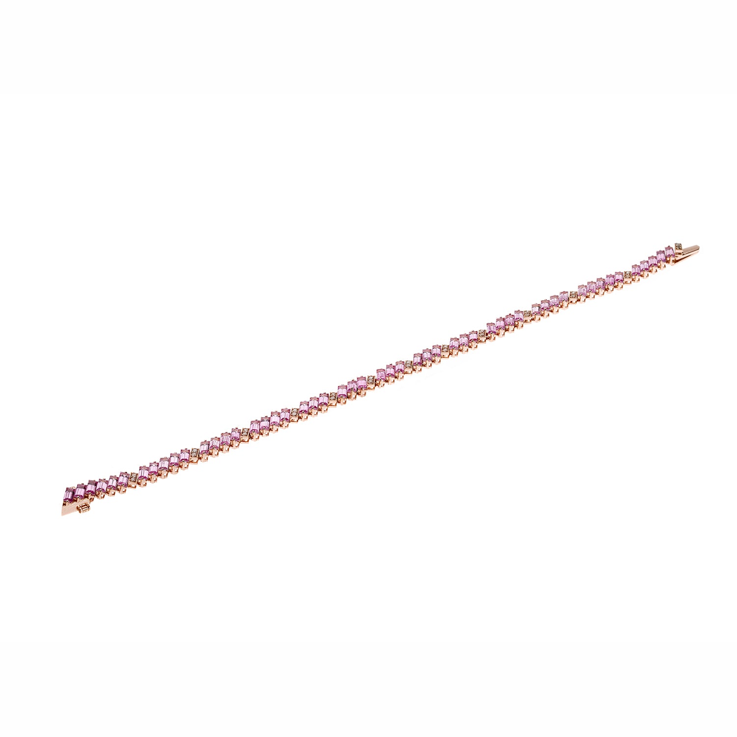Pink Sapphire Diamond Tennis Bracelet
