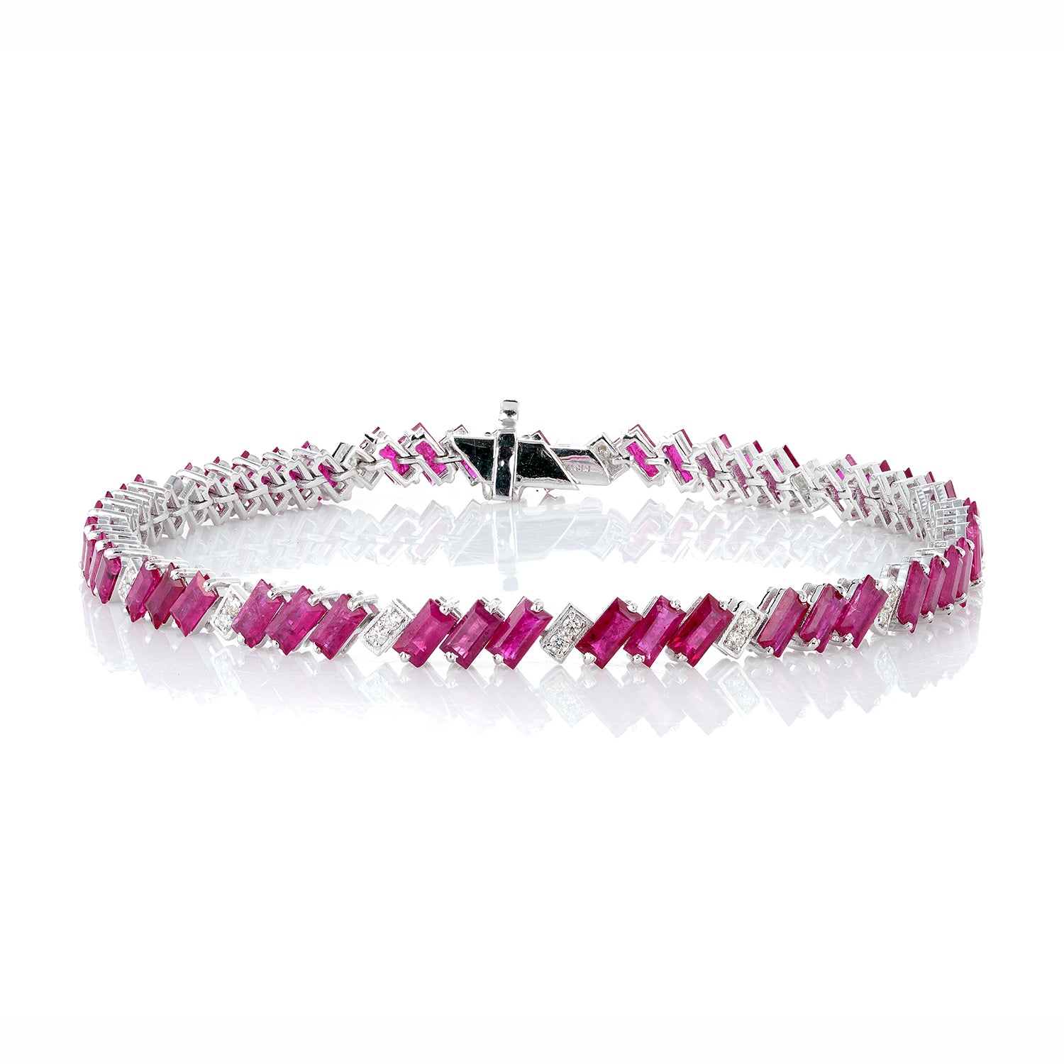 Ruby Diamond Tennis Bracelet