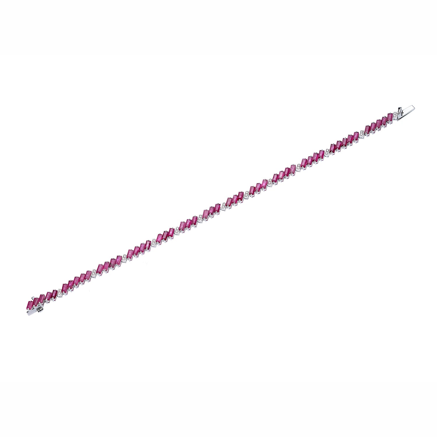 Ruby Diamond Tennis Bracelet