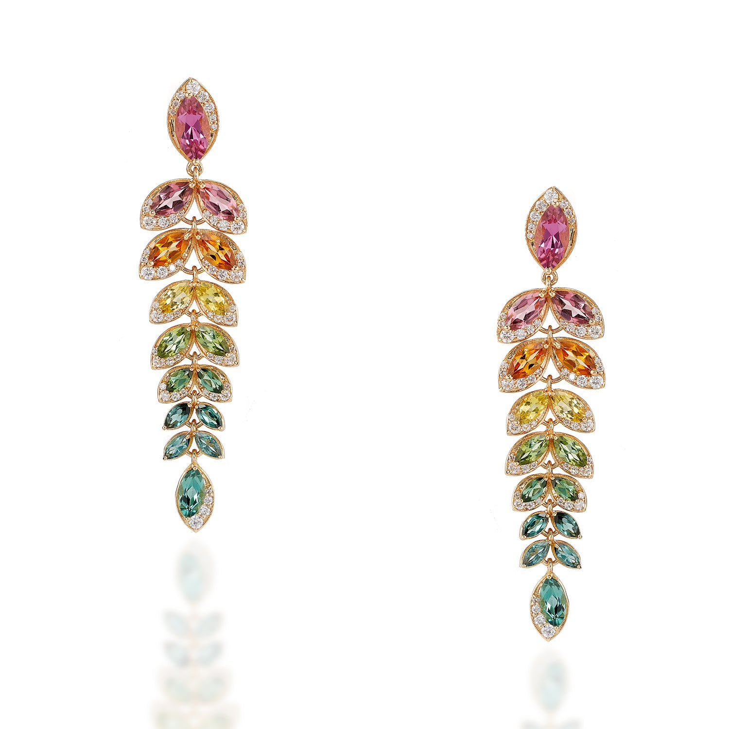 Rainbow Tourmaline Dangle Earrings