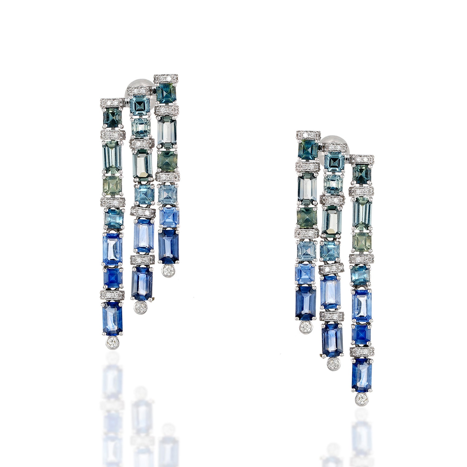 Blue Green Ombre Earrings