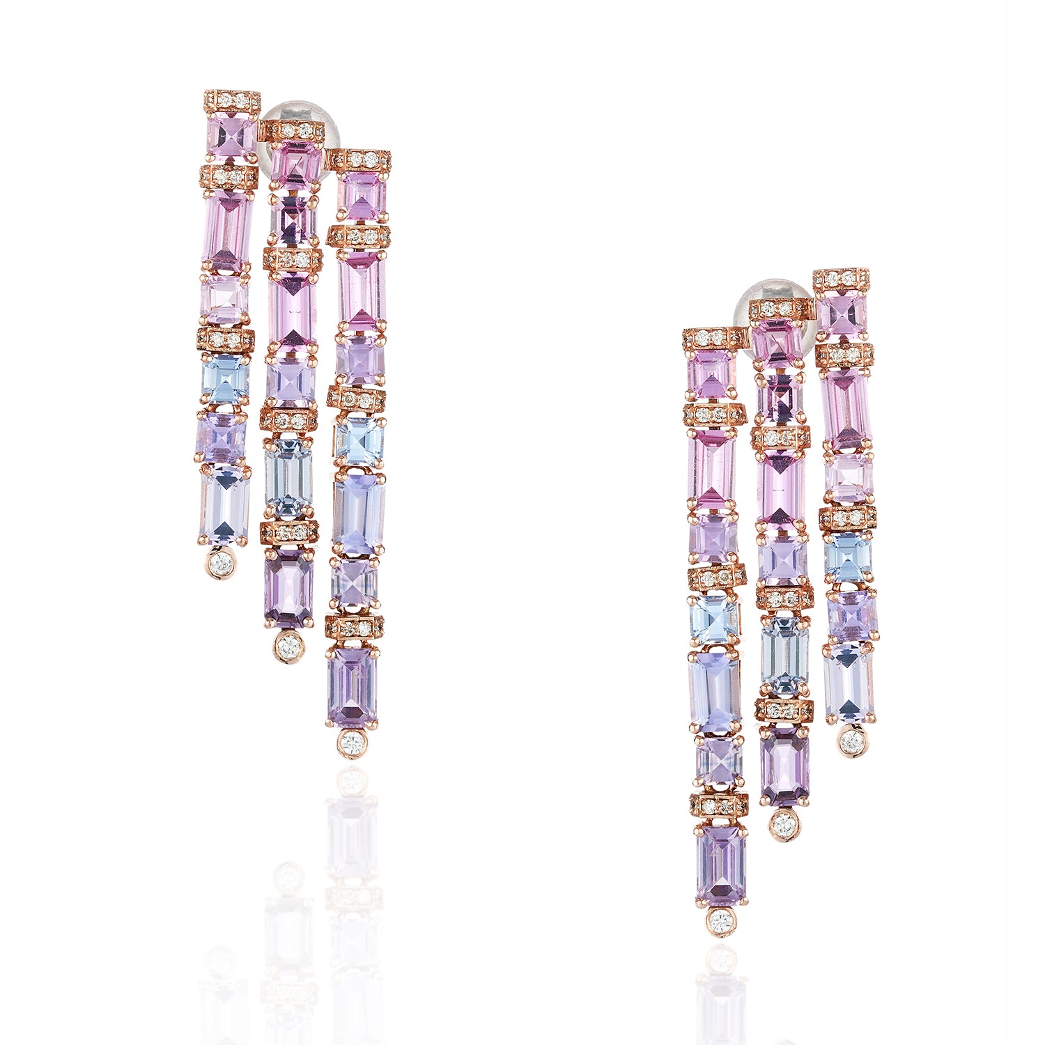 Pastel Rainbow Sapphires Earrings