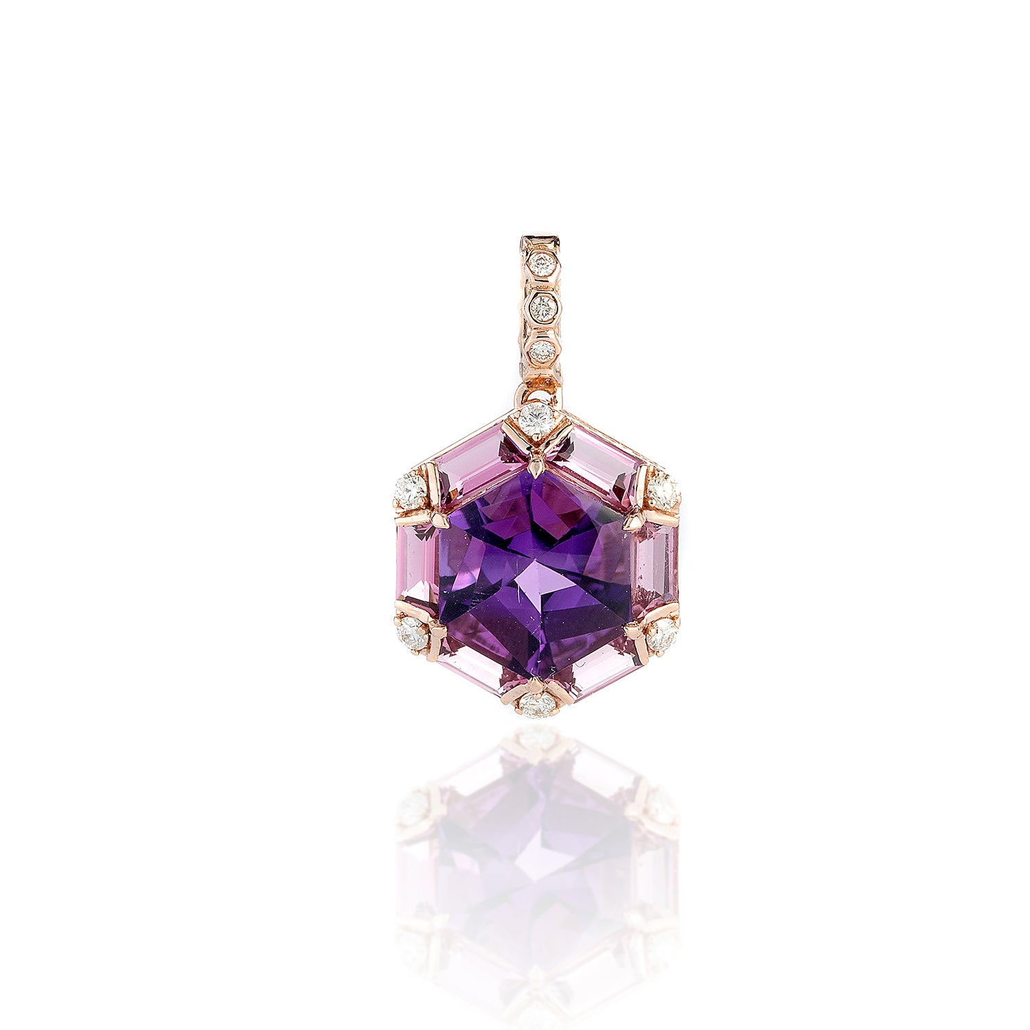 Amethyst, Pink Tourmaline Pendant