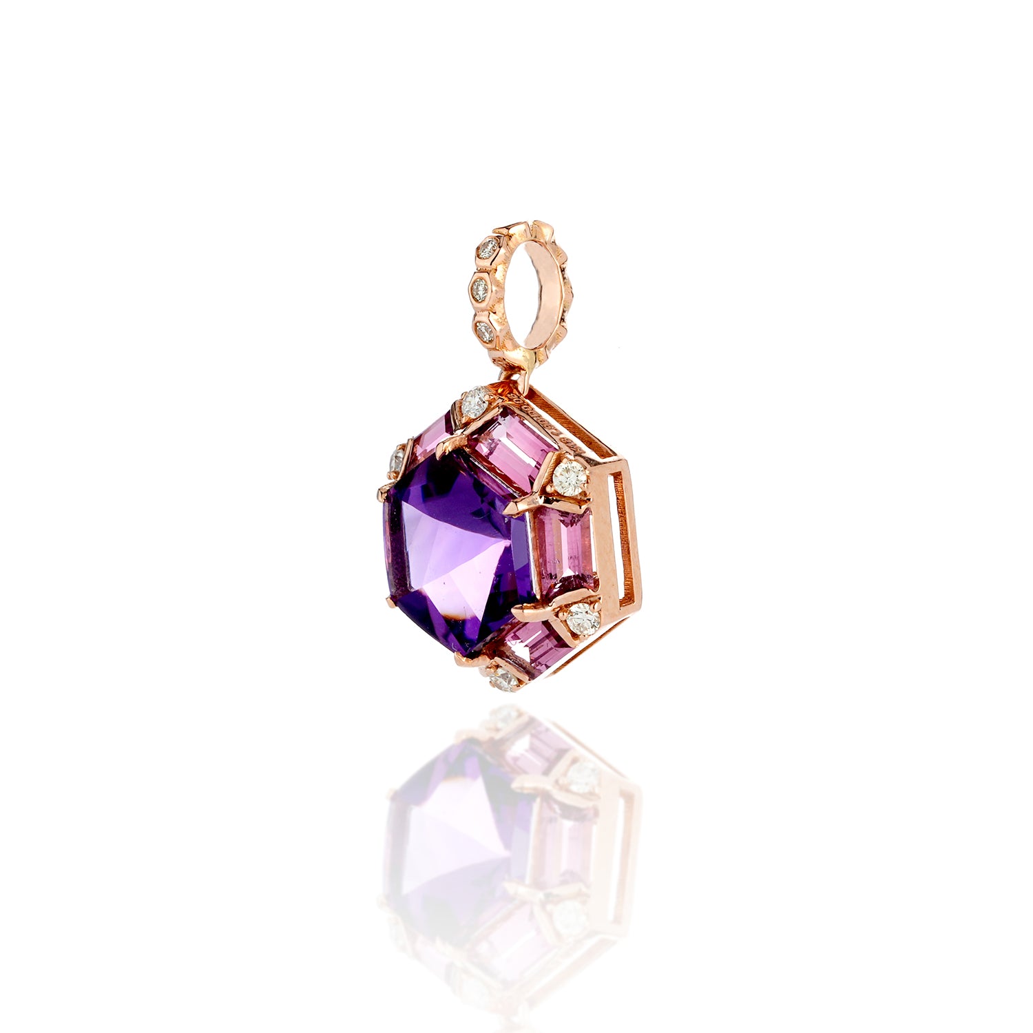 Amethyst, Pink Tourmaline Pendant