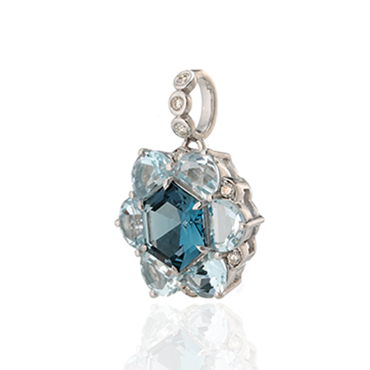 London Blue Topaz,  Aquamarine Bauble Pendant