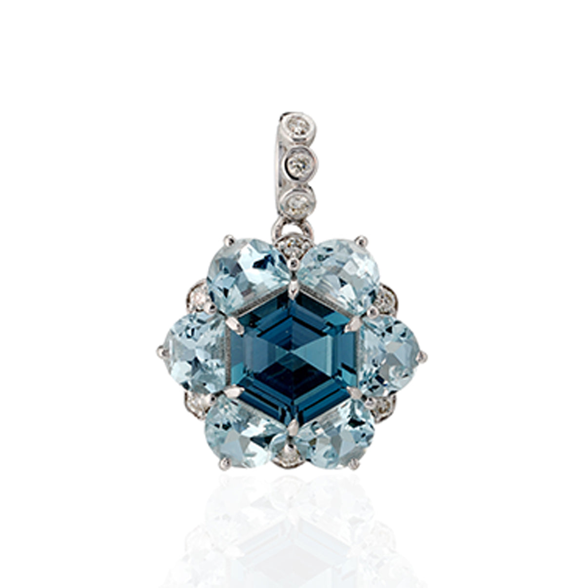 London Blue Topaz,  Aquamarine Bauble Pendant