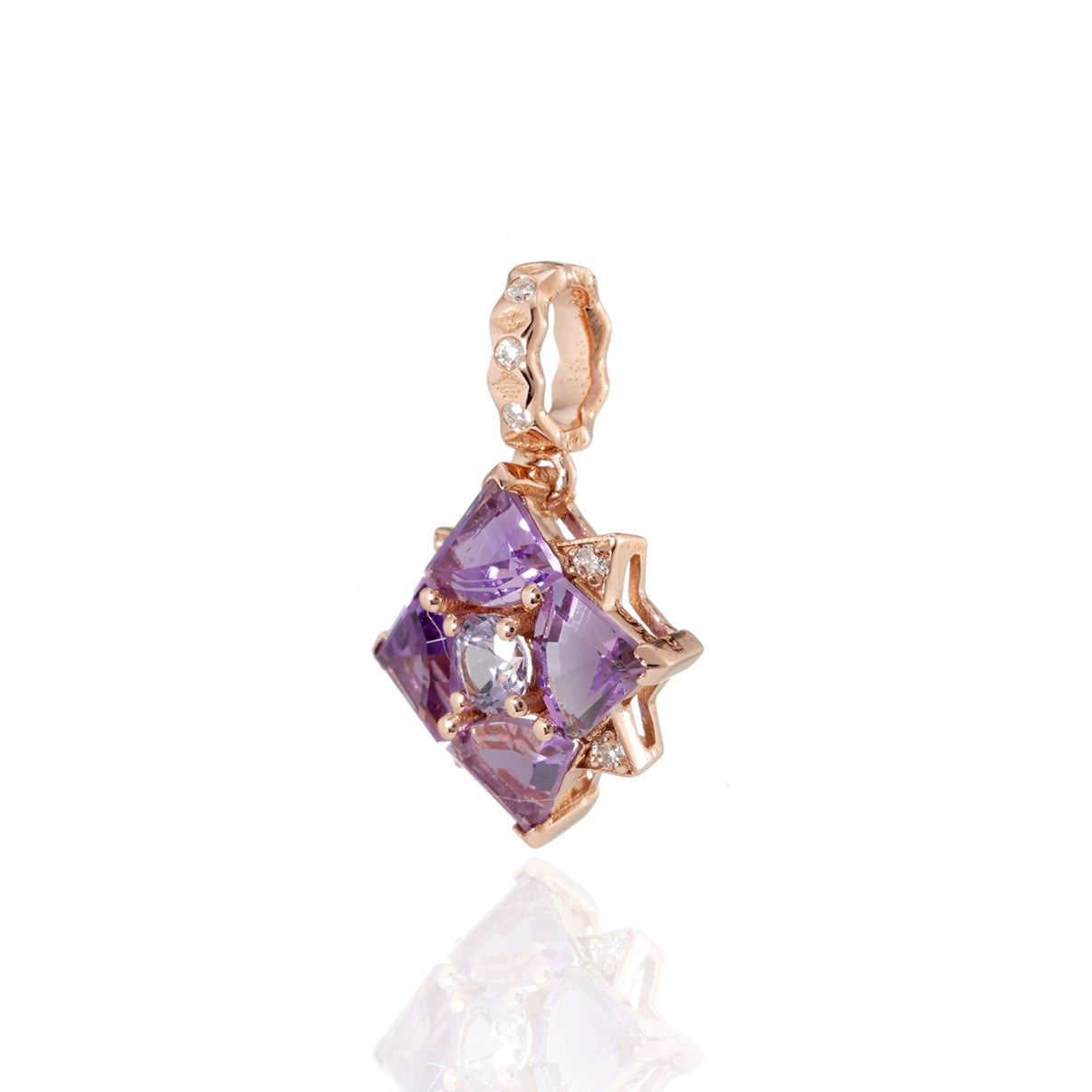 Purple Sapphire, Amethyst Cluster Pendant