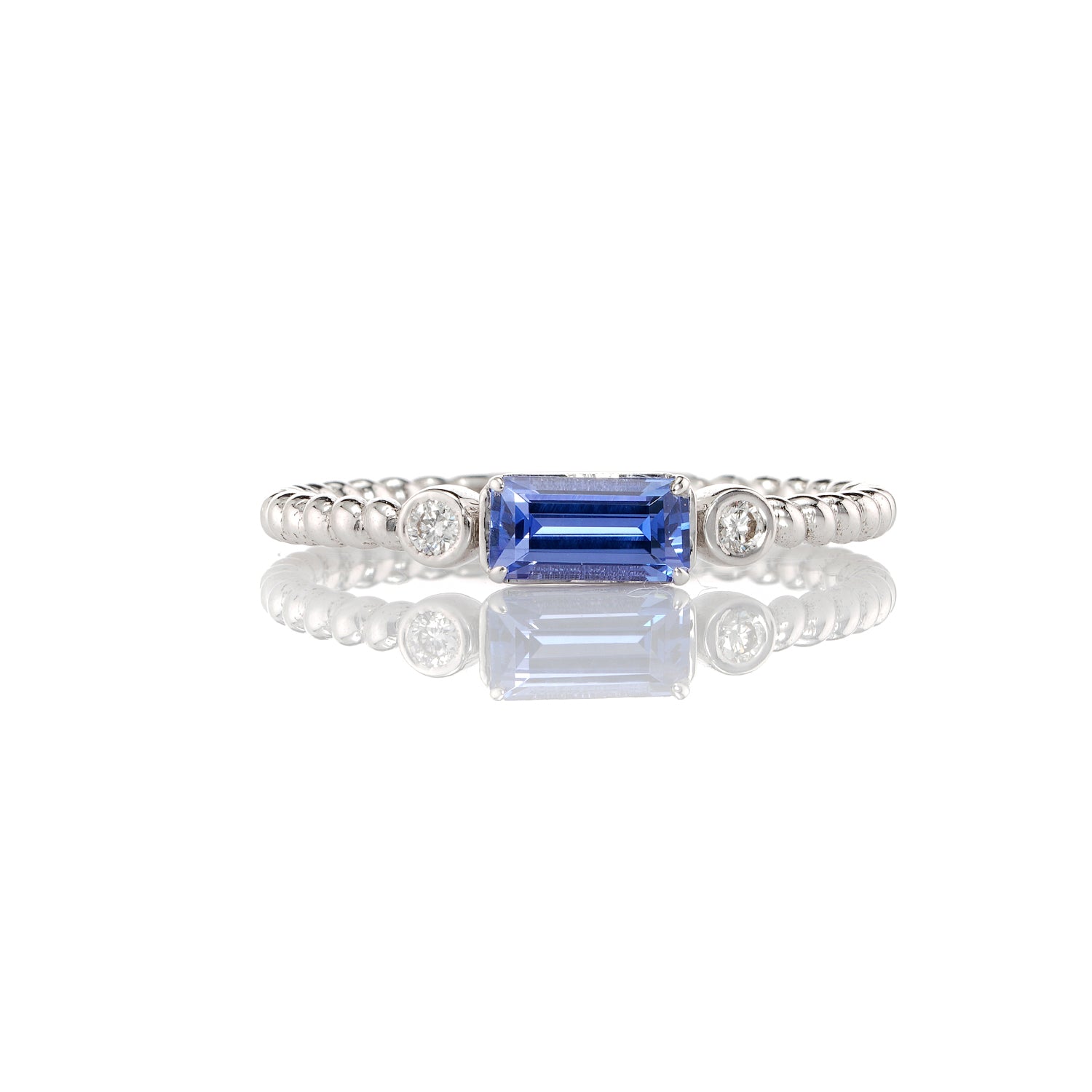 Tanzanite Diamond Twist Ring