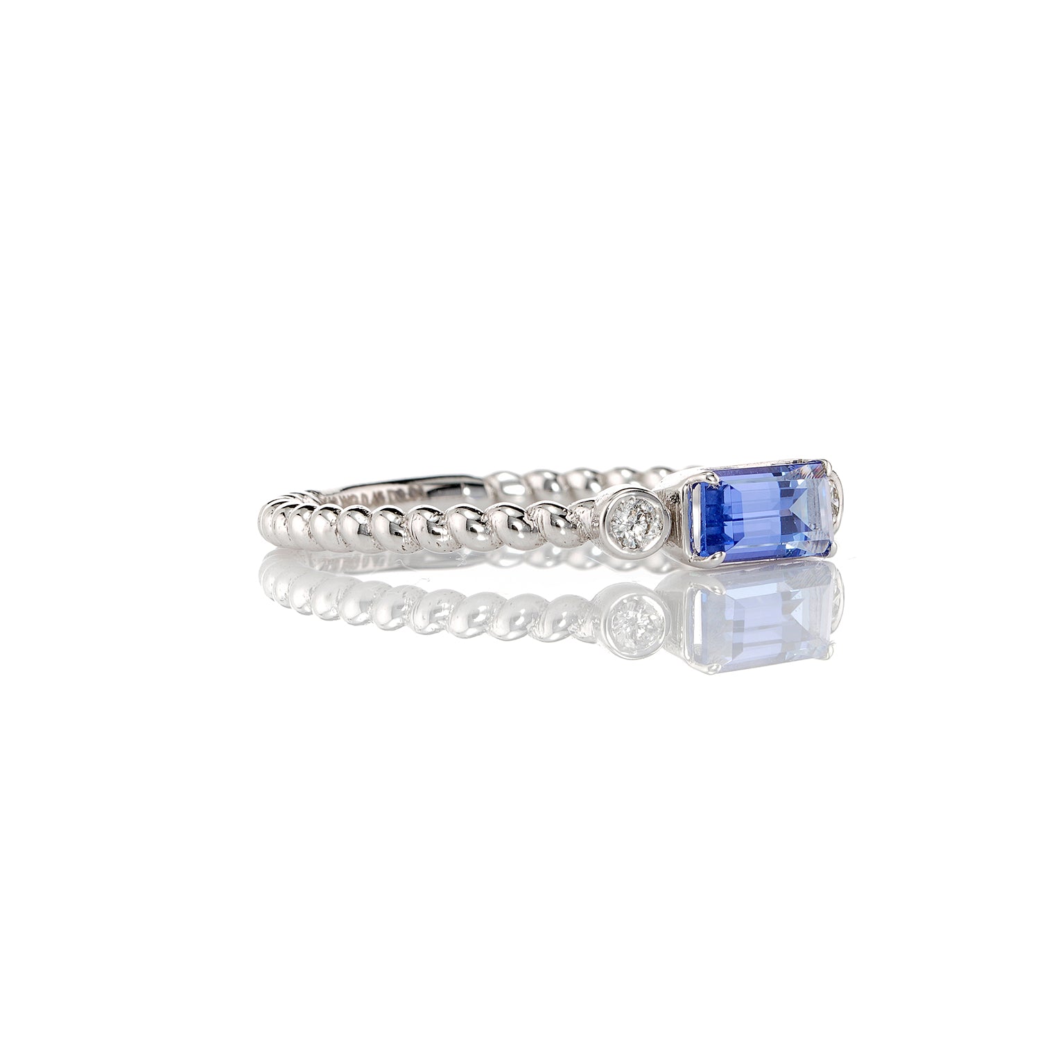 Tanzanite Diamond Twist Ring