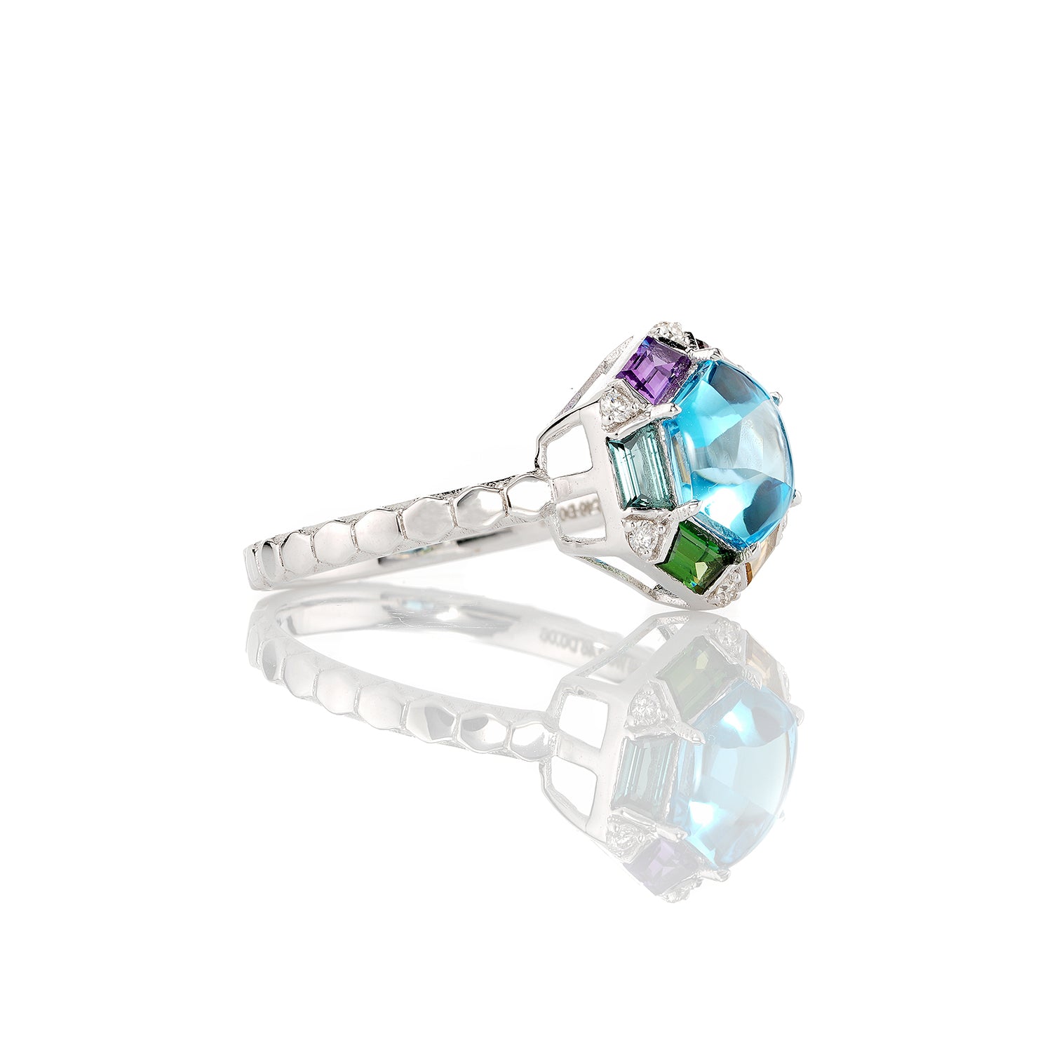 Topaz, Rainbow Tourmaline Ring