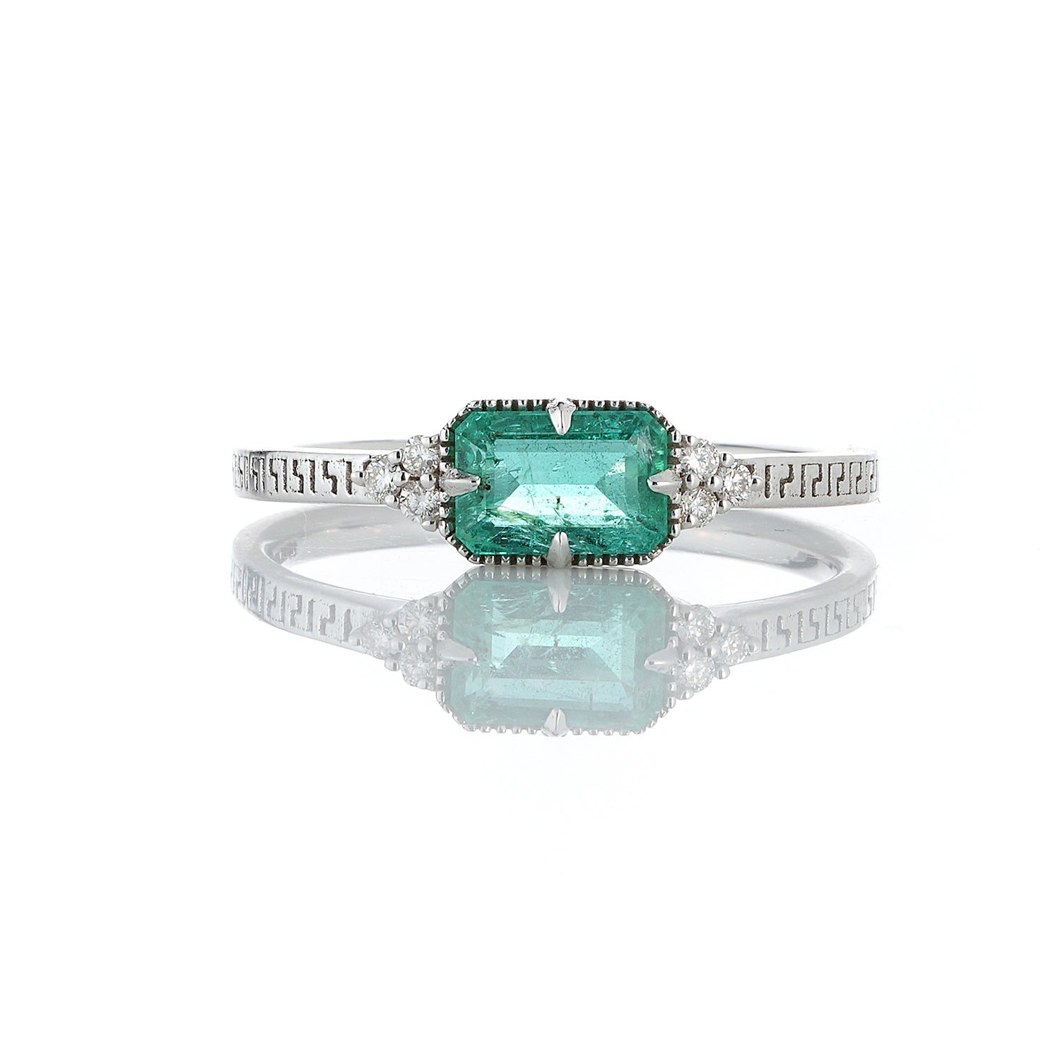 Art Deco Emerald Band Ring