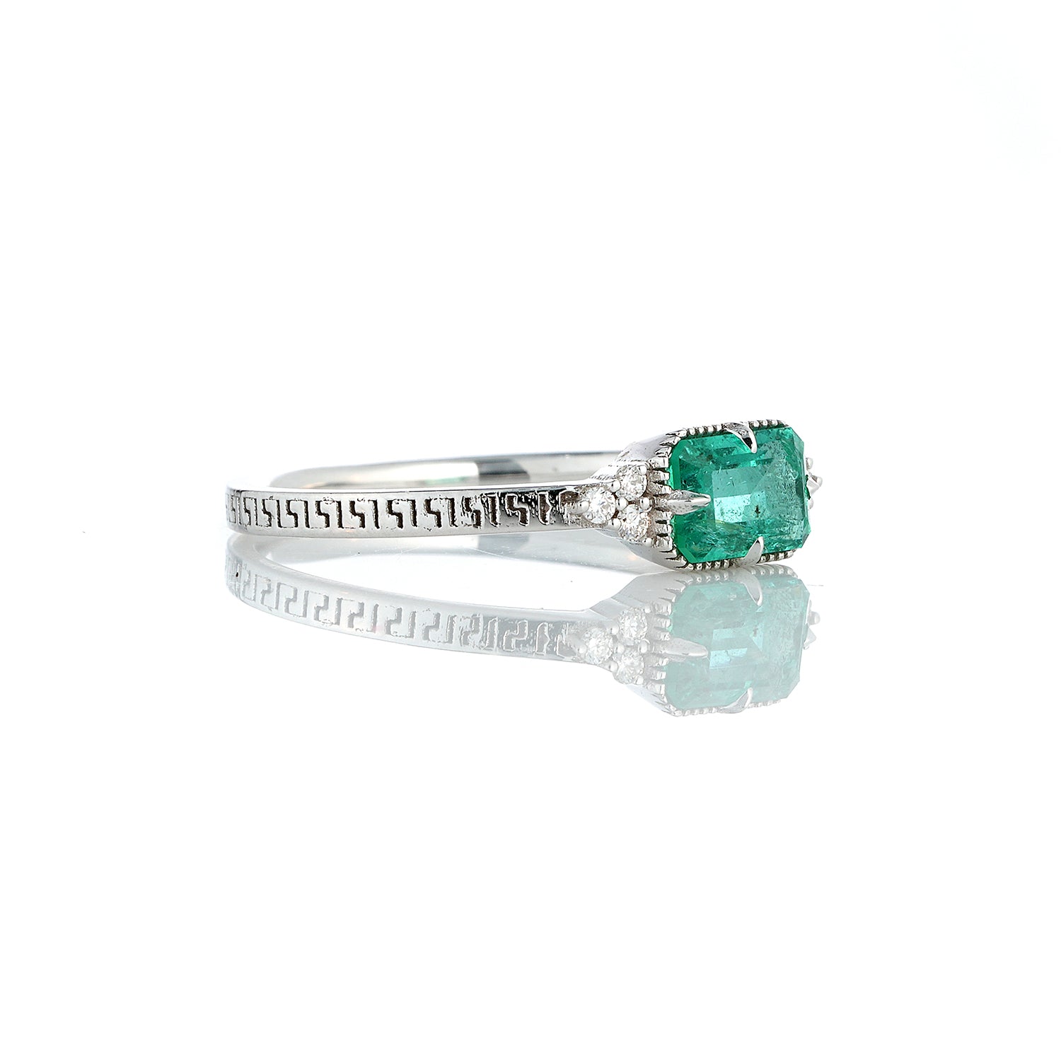 Art Deco Emerald Band Ring