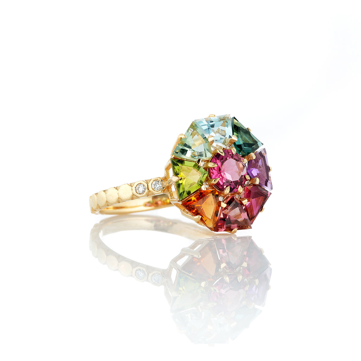 Rainbow Stone Bauble Ring