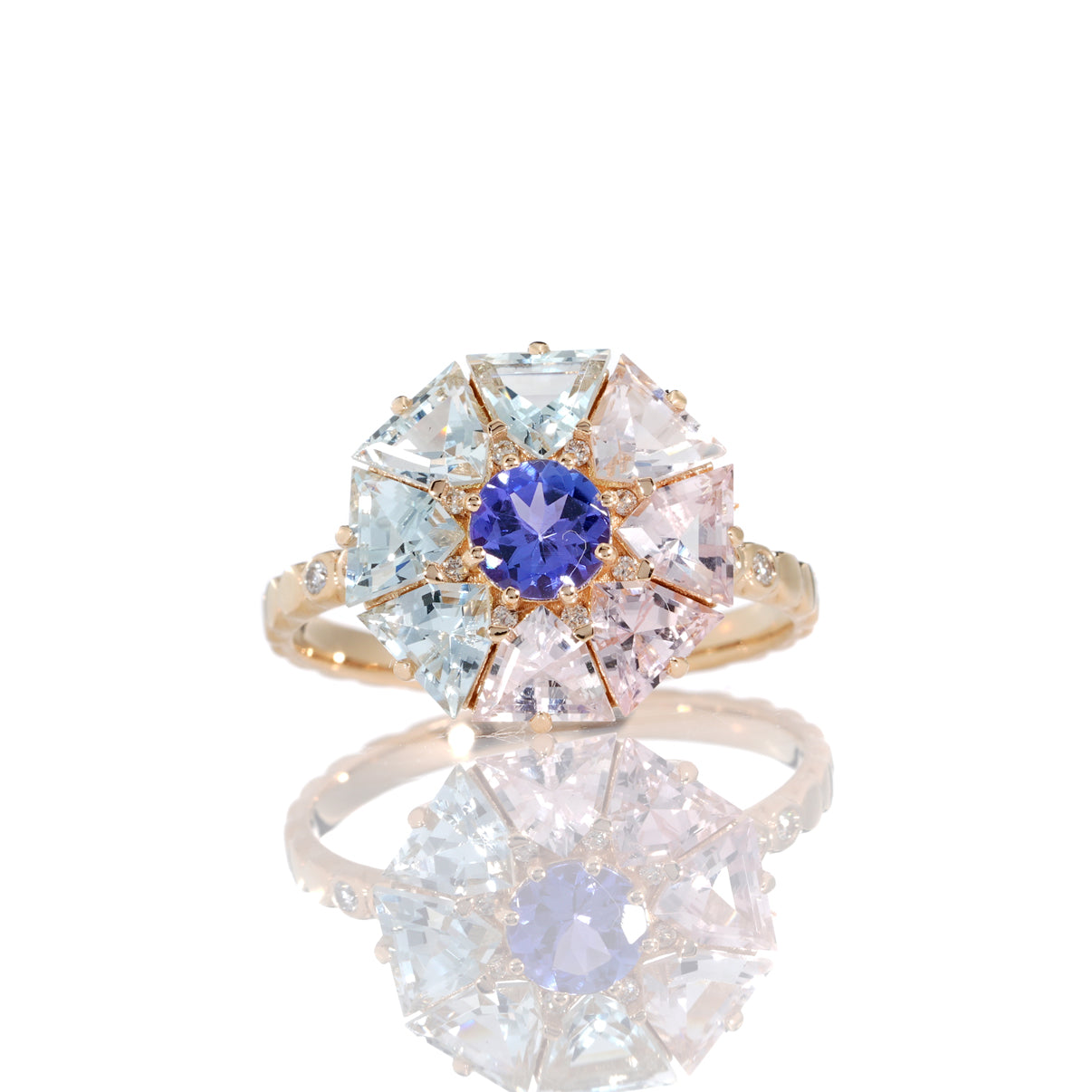 Blue Pink Ombre Bauble Ring