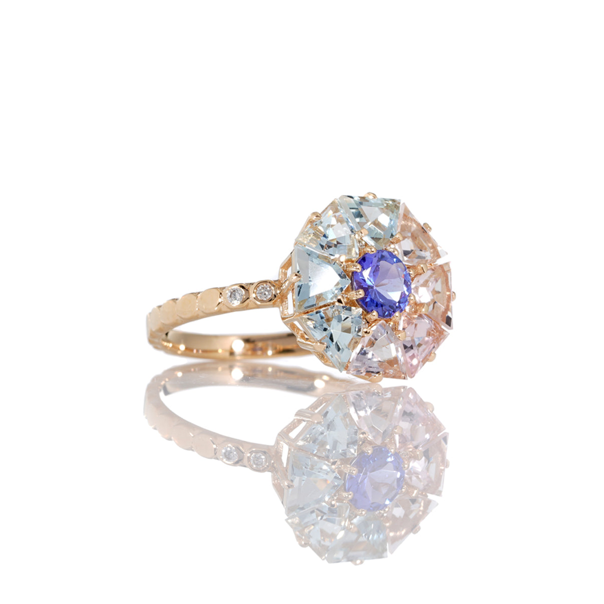 Blue Pink Ombre Bauble Ring