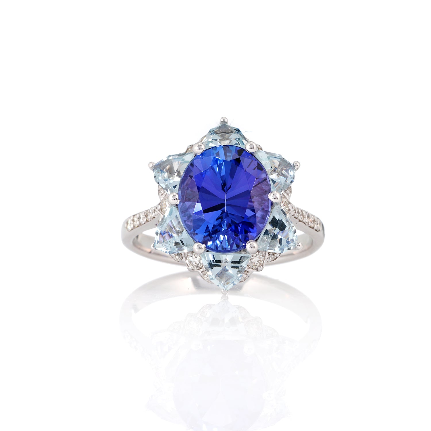 Tanzanite, Aquamarine Statement Ring